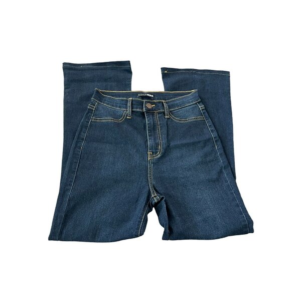 Fashion Nova Denim - Fashion Nova Jeans Sz 5 Bell Bottom Wide Leg Dark Wash Blue Retro Wash High Rise